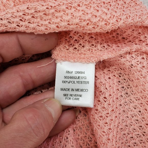 Apricot Cropped Halterneck Halter Top Open Knit Oversized Sleeveless Shirt Sz XL - Picture 7 of 8